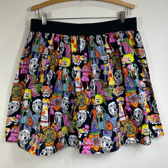 NWOT Dia de los Muertos Catrinas & Catrinos Mexican Calavera Skirt Size 2XL - Picture 2 of 6